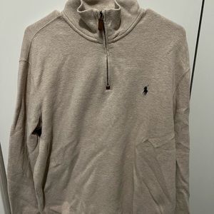 Polo Ralph Lauren quarter zip sweater beige/tan size large